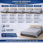 Juego de Sábanas Microfibra 100% Poliéster, Suaves y Frescas para Verano, Estampadas, incluye Bajera -Encimera-1 o 2 Funda de almohada, Camas 90/105/135/150/180 cm,