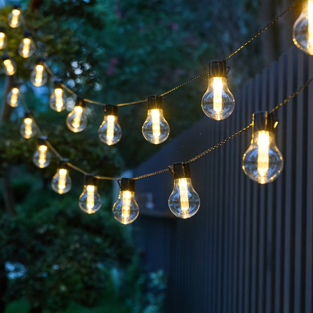 Guirnalda LED solar de ocho modos | Para jardín, camping y fiestas