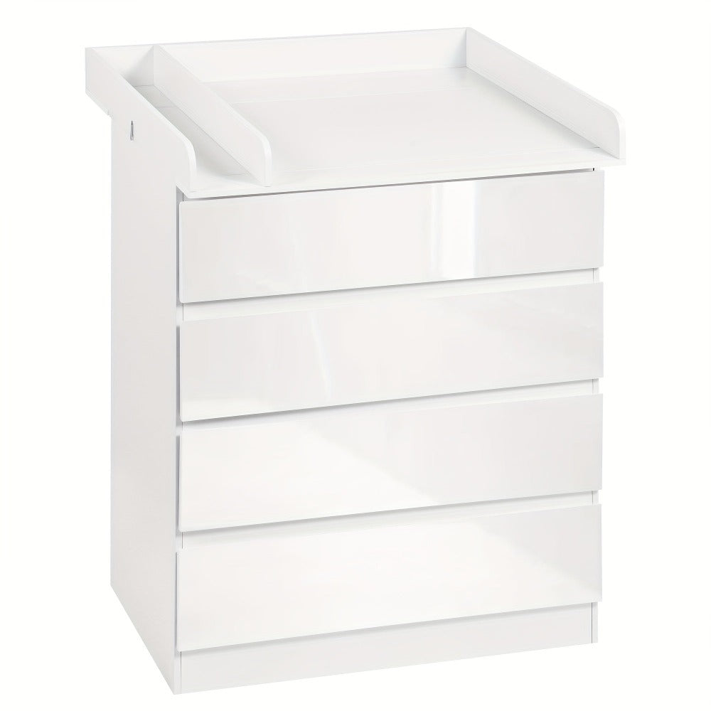 1 unidad de cajones de almacenamiento con 4 cajones grandes, puede usarse como organizador, cómoda, mueble para el hogar, con estantes extraíbles, puede ser mesa de noche, dormitorio, sala de estar, baño, blanco, 110x80x75 cm, decoración de Pascua, Regalo