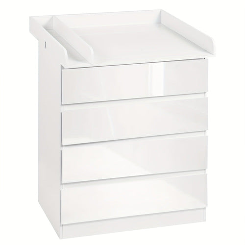 1 unidad de cajones de almacenamiento con 4 cajones grandes, puede usarse como organizador, cómoda, mueble para el hogar, con estantes extraíbles, puede ser mesa de noche, dormitorio, sala de estar, baño, blanco, 110x80x75 cm, decoración de Pascua, Regalo