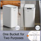 Joybos Cubo de Basura para Baño Montado en la Pared 9L con Tapa - Diseño Ahorrador de Espacio y Sellante contra Olores, Fácil Instalación sin Necesidad de Electricidad