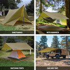 FREE SOLDIER Lona Portátil Defensor para Camping, Tienda o Hamaca Resistente, Esencial para Acampar, Senderismo y Actividades al Aire Libre, 3.05x3.05 Metros, Ideal para 4 o 6 Personas