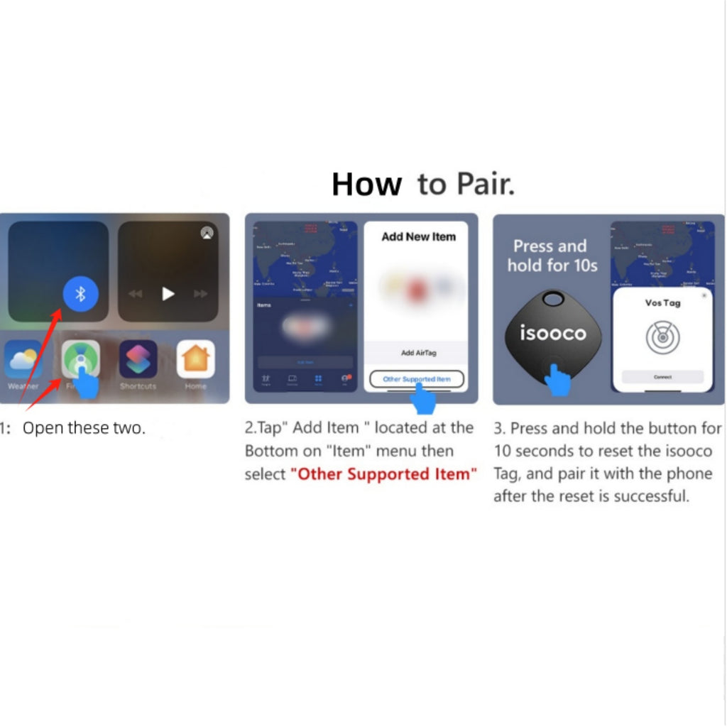 Localizadores inteligentes | 4 Piezas de Rastreador GPS Inteligente (Solo Compatible con iOS, No Android), Localizador Global, Dispositivo