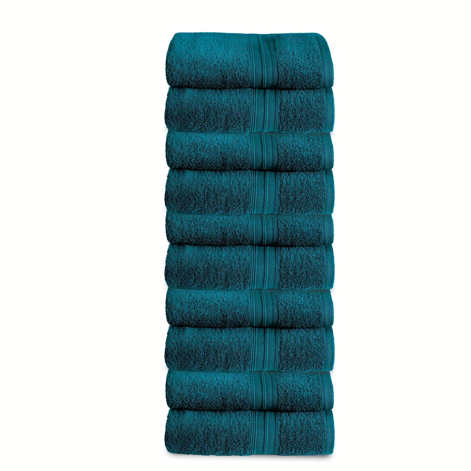 Juego de 10 Toallas de Mano de 50 x 100 cm, 550 g/m², Toallas de Algodón Suave, Secado Rápido, Altamente Absorbentes y Ligeras, Multiusos con Borde a Rayas Moderno, Ideales para Hogar, Hotel y Baño