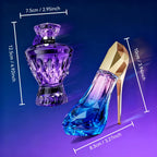 2 Piezas Set de Perfume con Tacón Alto Morado y Piedra Preciosa Morada (30+75ml) Gran Capacidad, Fragancia Duradera | Notas de Bergamota, Tuberosa y Madera | Regalo Perfecto para Fiestas y Uso Personal