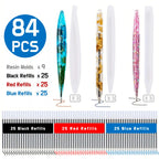 Set de 84 Moldes de Silicona para Crear Plumas de Resina Epoxi - Incluye Recambios de Tinta para Bolígrafos, Moldes para Bolígrafos de Bola y Moldes de Fundición de Resina para Manualidades, Fabricación de Plumas Artísticas y Diseño de Joyas