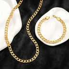 Set de dos piezas en plata 925 y oro (bracelete, collar), gramaje plateado de 10G, estilo hip hop urbano, regalo perfecto, hermosa caja de regalo gratuita