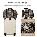 Maleta moderna con estampado de leopardo y amplio espacio, con compartimento separado para zapatos, correa de hombro ajustable, ideal para el gimnasio, yoga y escapadas de fin de semana, así como actividades de ocio y camping al aire libre