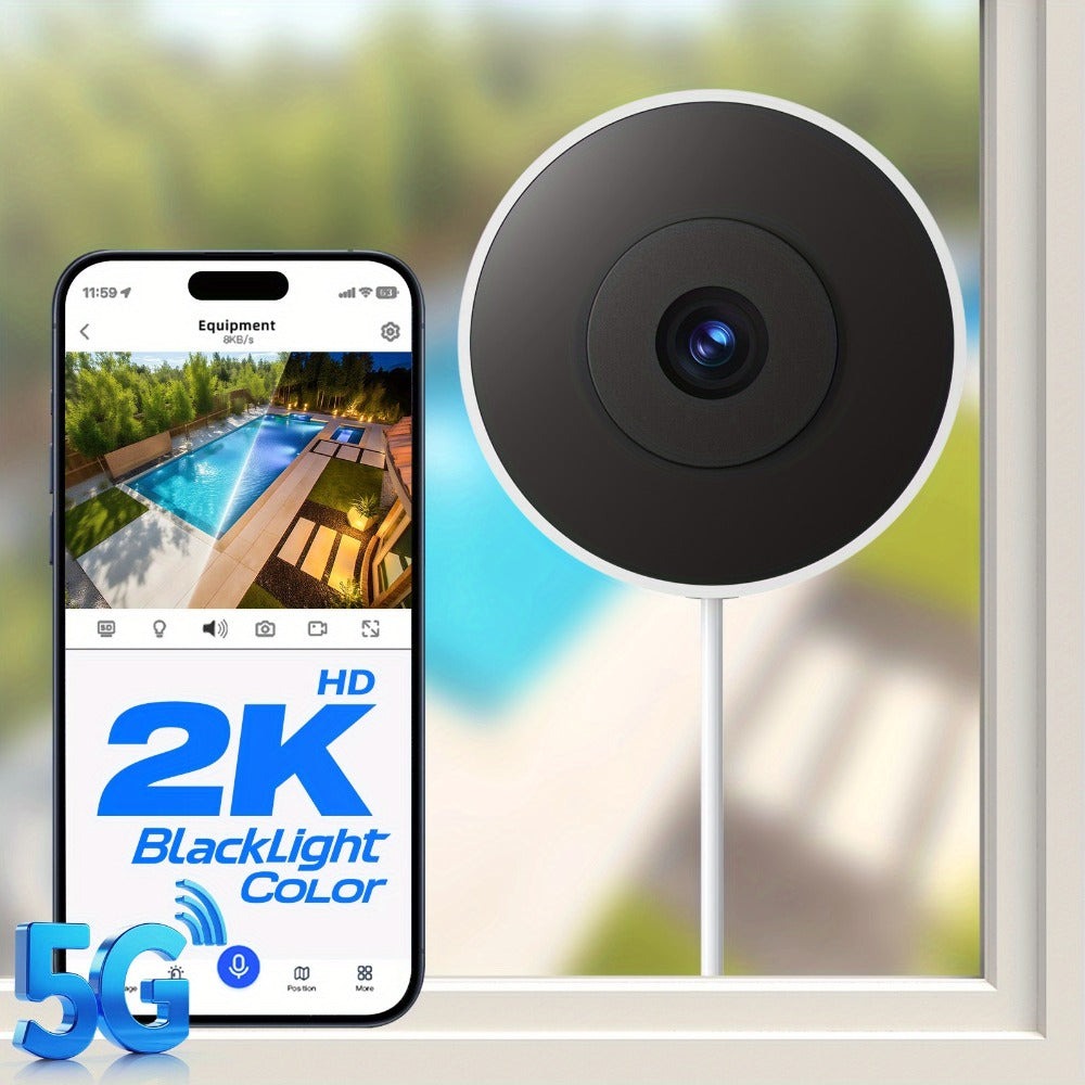 Cámara Interior 2K con IA | Cámara de Seguridad Inteligente de 360 Grados con Tecnología de Luz Negra, Cámara para Mascotas Perro Gato, Monitor de Bebé con Audio y Video, Audio Bidireccional con Altavoz, Seguimiento de Movimiento, Visión Nocturna IR, Cáma