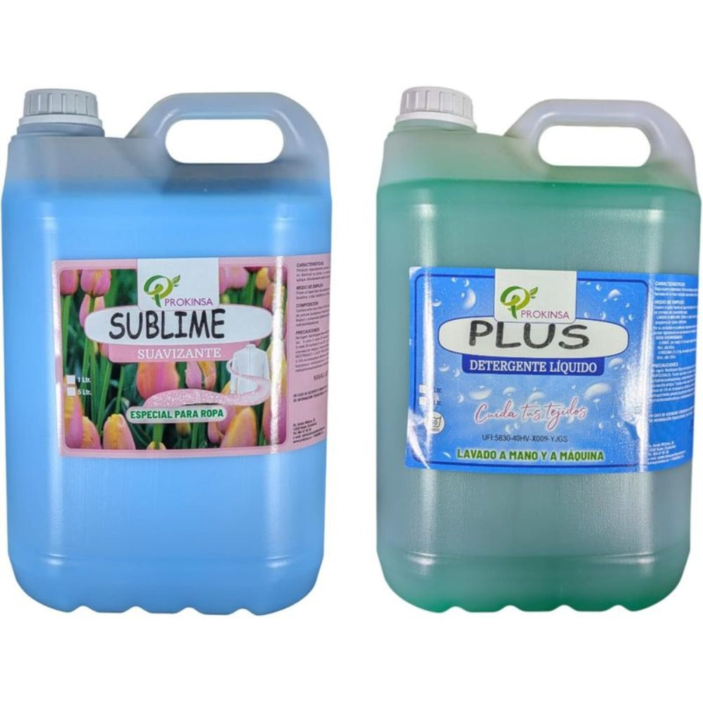 Pack Suavizante Concentrado Colonia 5L + Detergente Concentrado 5L + | Limpieza Profunda | Fragancia Duradera | Protege Color de la Ropa | Suavidad y Frescor Duradero