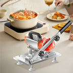 Cortadora de Carne Manual en Acero Inoxidable, Grosor Ajustable, Filo Nítido y Duradera, Fácil de Limpiar, Cortador Multiusos para Reses Bovinas, Ovejas, Verduras e Ingredientes del Hot Pot, Ideal Para Uso Doméstico o Comercial
