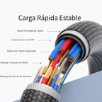 Cable USB-C de carga rápida 240W para móvil tableta y portátil | 240W y 201.17 cm
