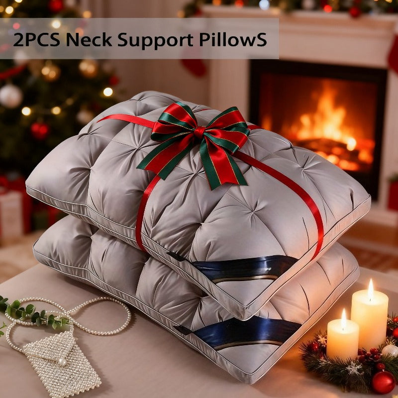Almohadas Extra Grandes de Lujo Calidad Hotelera 2025 - Funda 100% Poliéster y Relleno Suave Alternativo de Plumas, Soporte Ergonómico para Quienes Duermen de Espalda/Brazos/Boca Abajo, Estilo Estándar Blanco/Gris para Uso Doméstico y Hotelero