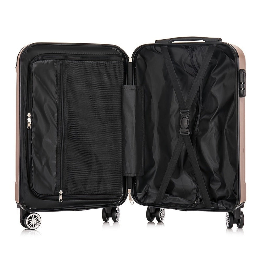Conjunto de Tres Maletas Familiares de 20+24+28 Pulgadas, Maleta de Cabina de 20 Pulgadas para Viajes de Negocios, Caja de Almacenamiento con Contraseña, Ruedas Universales, Carcasa Dura de ABS, Maleta de Trolley de Gran Capacidad (ML-XL-set)