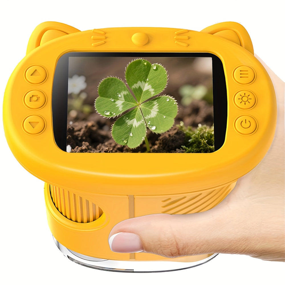 Microscopio Portátil de Bolsillo 1000X para Niños, Pantalla de 6.1 cm, Recargable, Mini Microscopio Digital Educativo, Regalo para Niños y Estudiantes de 3 a 12 Años