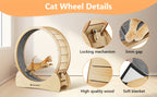 Rueda de ejercicio para gatos de madera | Actividad interior y enriquecimiento de mascotas
