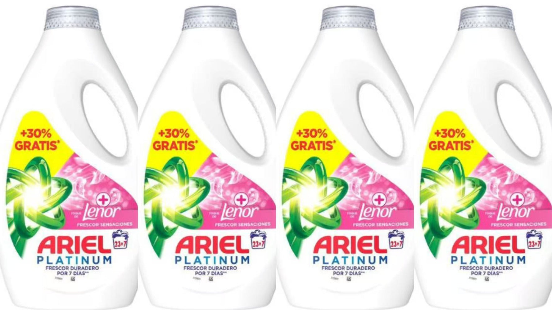 Ariel Detergente Liquido Sensaciones 24+6 Lavados 2botella*1350ml /4botellas*1350ml