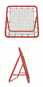 Red de Rebote de Fútbol 100x65cm Pared de Rebote Plegable con 4 Niveles Ajustables Accesorios de Entrenamiento Red de Acero Rojo + Red de PE para Patear, para Ejercicio, Fútbol, etc