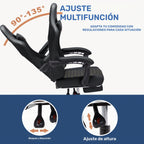 Silla de oficina | Silla de gaming Andyou con reposapiés, silla ergonómica de ordenador para juegos, silla de tarea giratoria y ajustable con