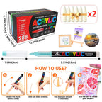 Rotuladores | Set de Marcadores Acrílicos Guangna de 288 Colores, Tinta Líquida, Rotuladores de Dibujo Artístico, Empaque Elegante para Pintura