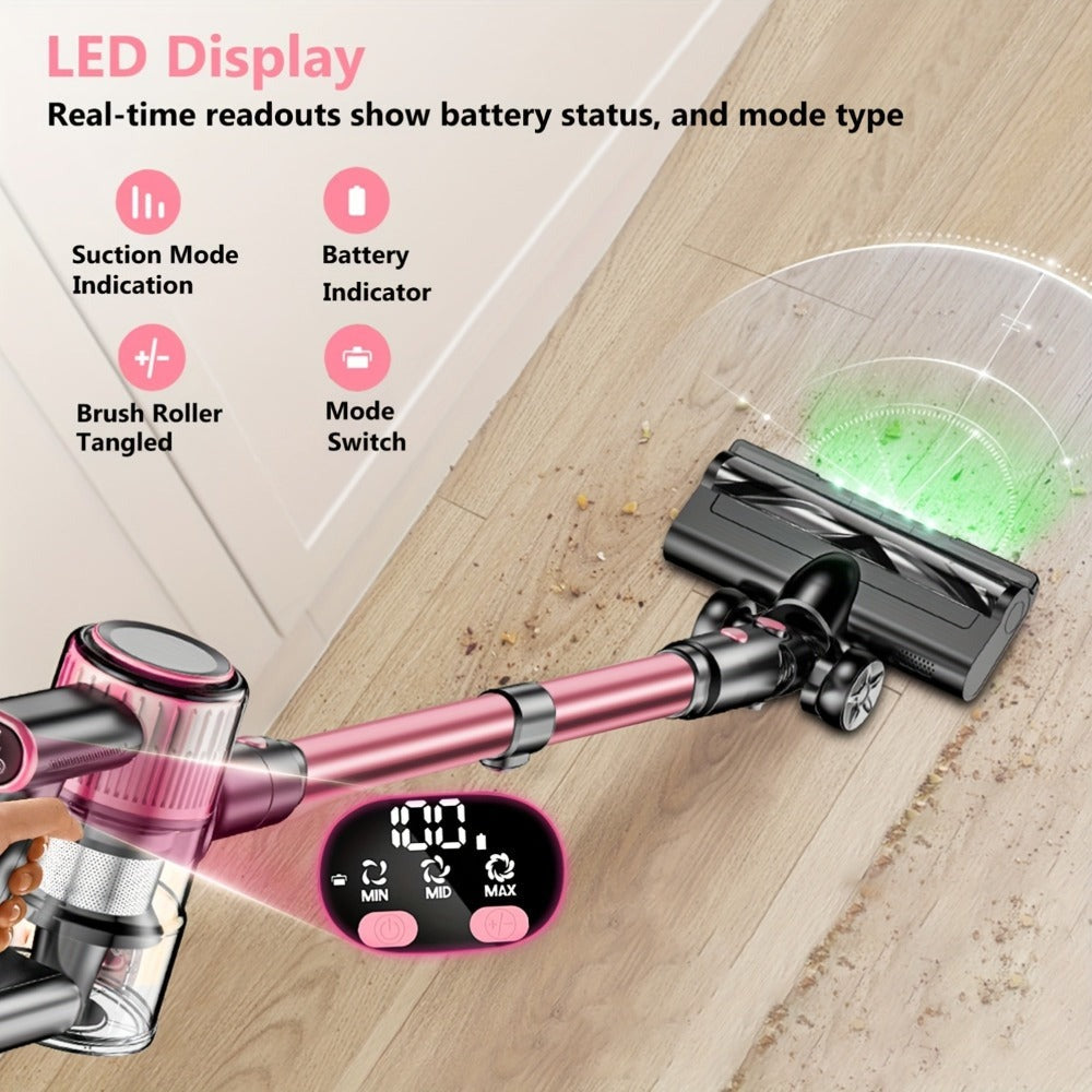 Aspiradora Escoba Multifunción 10 en 1 | Aspiradora Inalámbrica Doméstica de Alta Succión, Alcance de 45 Minutos, 3 Modos de Succión, Luz LED Verde Mejorada, Cepillo Anti-Enredos, Filtro HEPA, Cuerpo de Aluminio y Plástico, Marca SUXIANGVAC, Batería, 45KP
