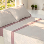 Juego de cama de 3/4 piezas apto para todas las estaciones, que incluye una sábana, una sábana ajustable y fundas de almohada. Medidas: 90 cm, 105 cm, 135 cm, 150 cm y 180 cm