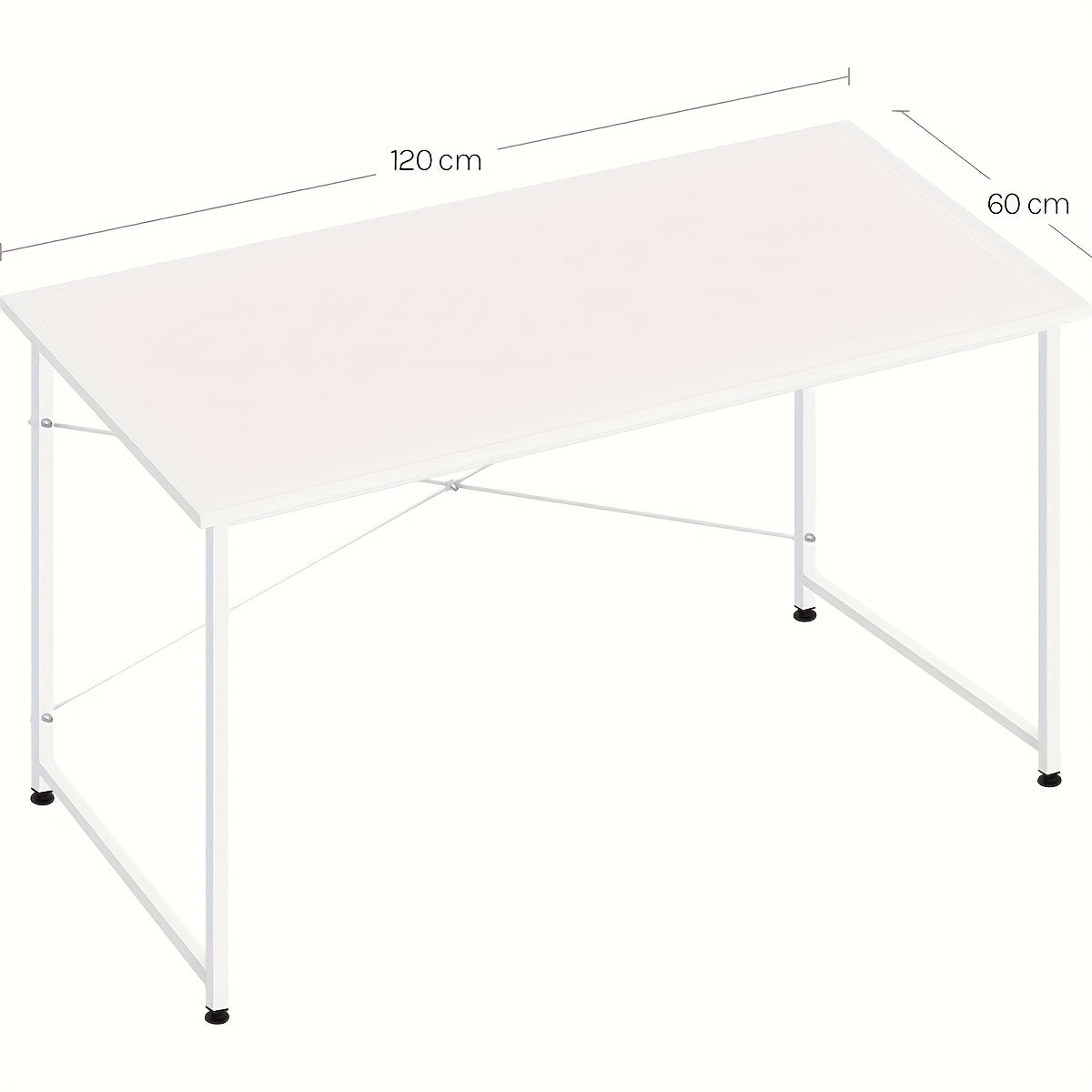 Escritorio | 1 escritorio de ordenador de 120x60cm, escritorio de oficina, escritorio de oficina ergonómico, patas de metal reforzadas, adecuado