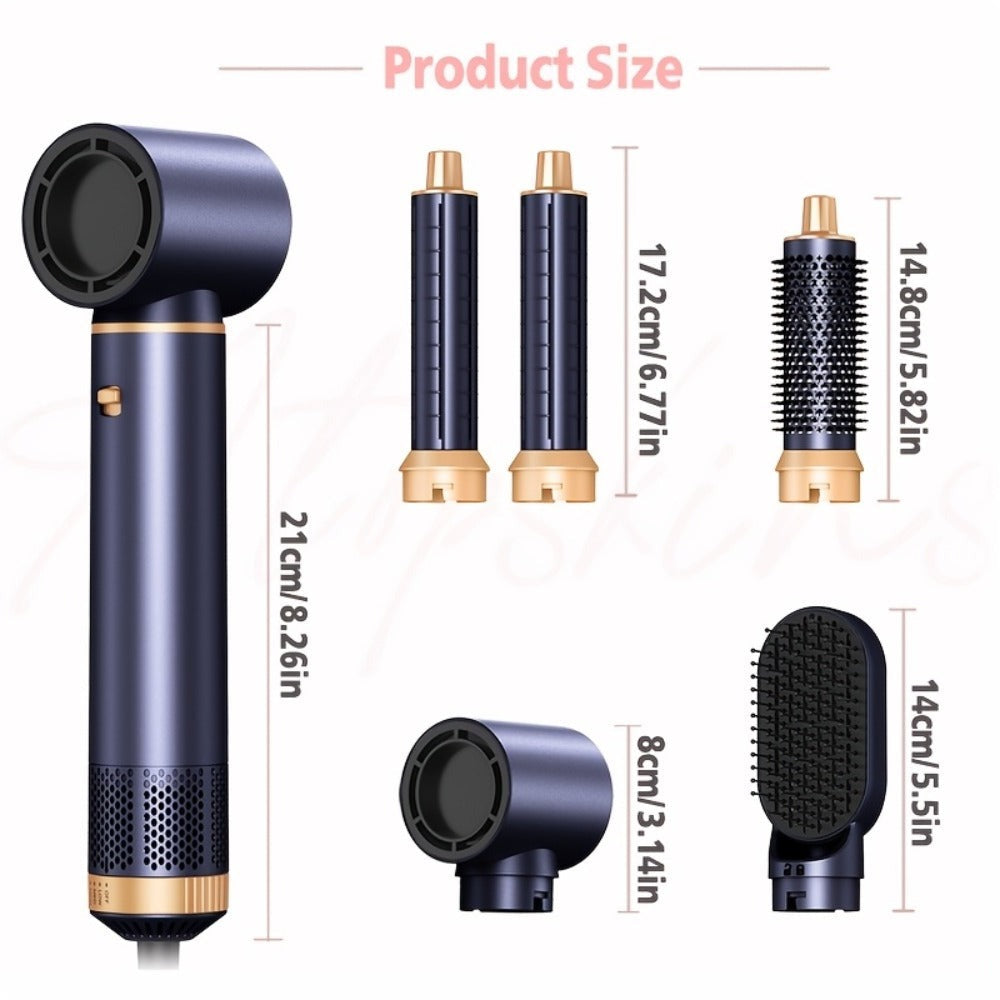 Kit de secador de pelo UKLISS 5 en 1, 1000W, con difusor, rizador automático, alisado y peinado, secador de pelo para baño, cepillo térmico de aire desmontable, rizador de aire, envolvente para rizar, herramienta de alisado de cabello, regalo de San Valen