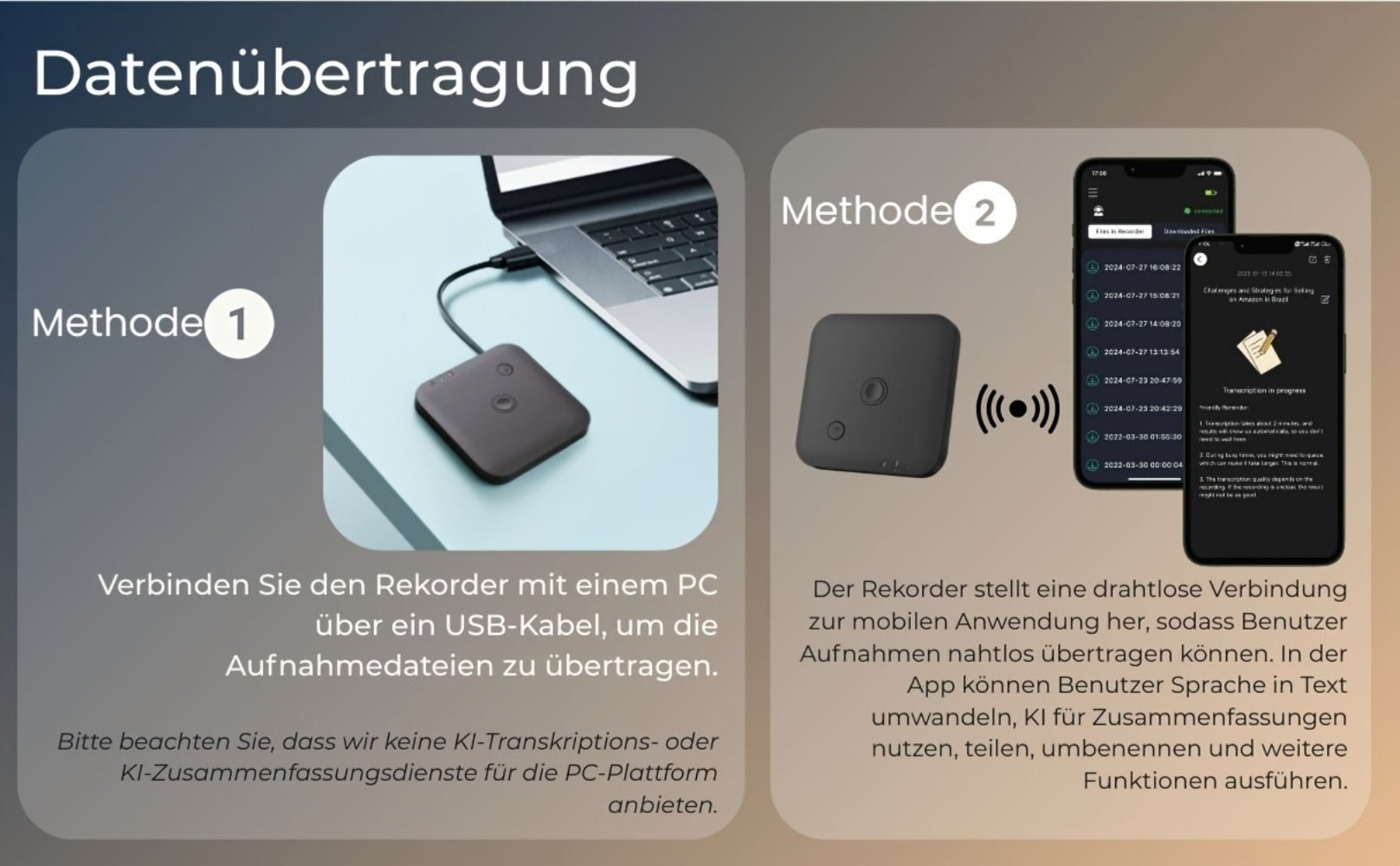 Grabadora de Voz con APP para Transcripción AI, Resumen GPT-4o, Traducción, Mapeado Mental, 64GB de Almacenamiento y Diseño Magnético, Ideal para Llamadas, Clases y Reuniones, por FoCase Rec