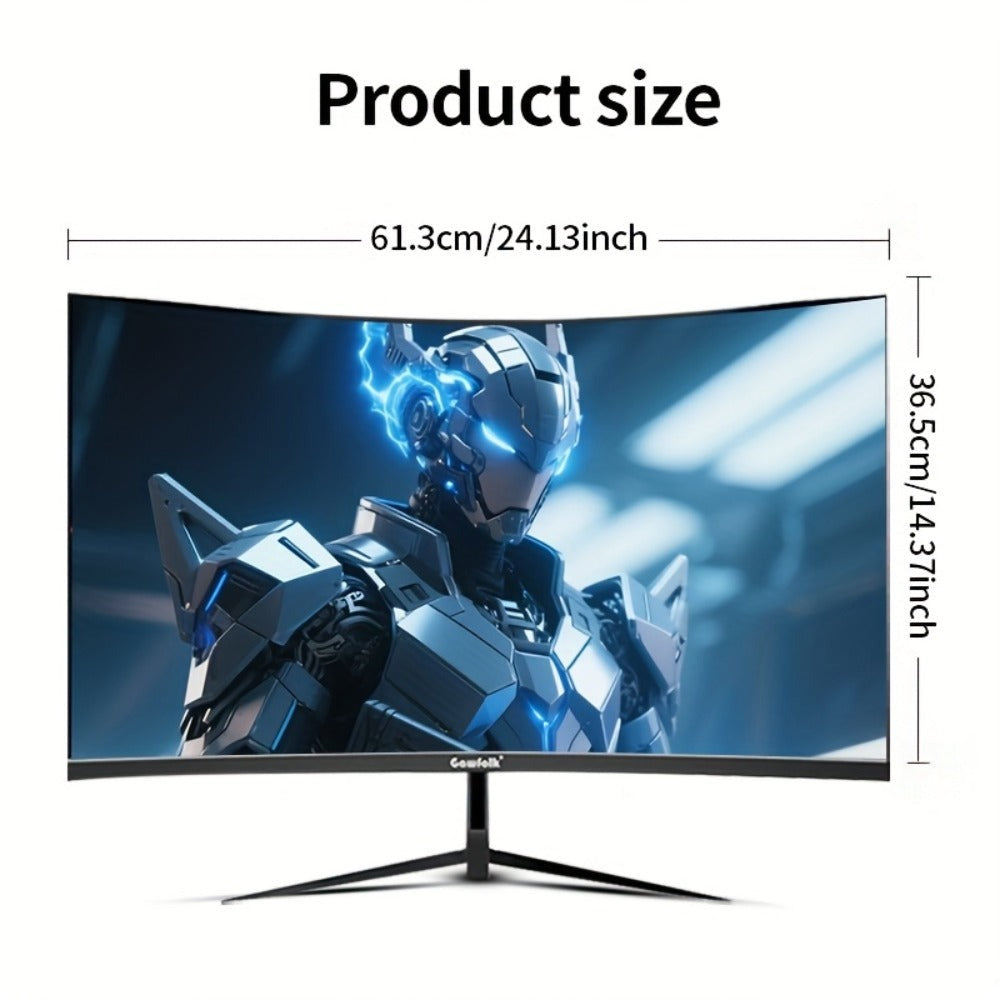 Monitor de gaming curvo Gawfolk de 27 pulgadas 100Hz, pantalla para PC Full HD 1080P, pantalla de ordenador sin bisel de 1800R con tecnología FreeSync y cuidado ocular, compatible con VESA