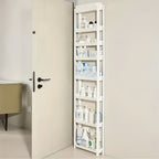Estante de baño ultradelgado de 8 niveles, diseñado para guardar artículos de tocador y papel higiénico, apto para diversos escenarios de almacenamiento en el baño, estantes