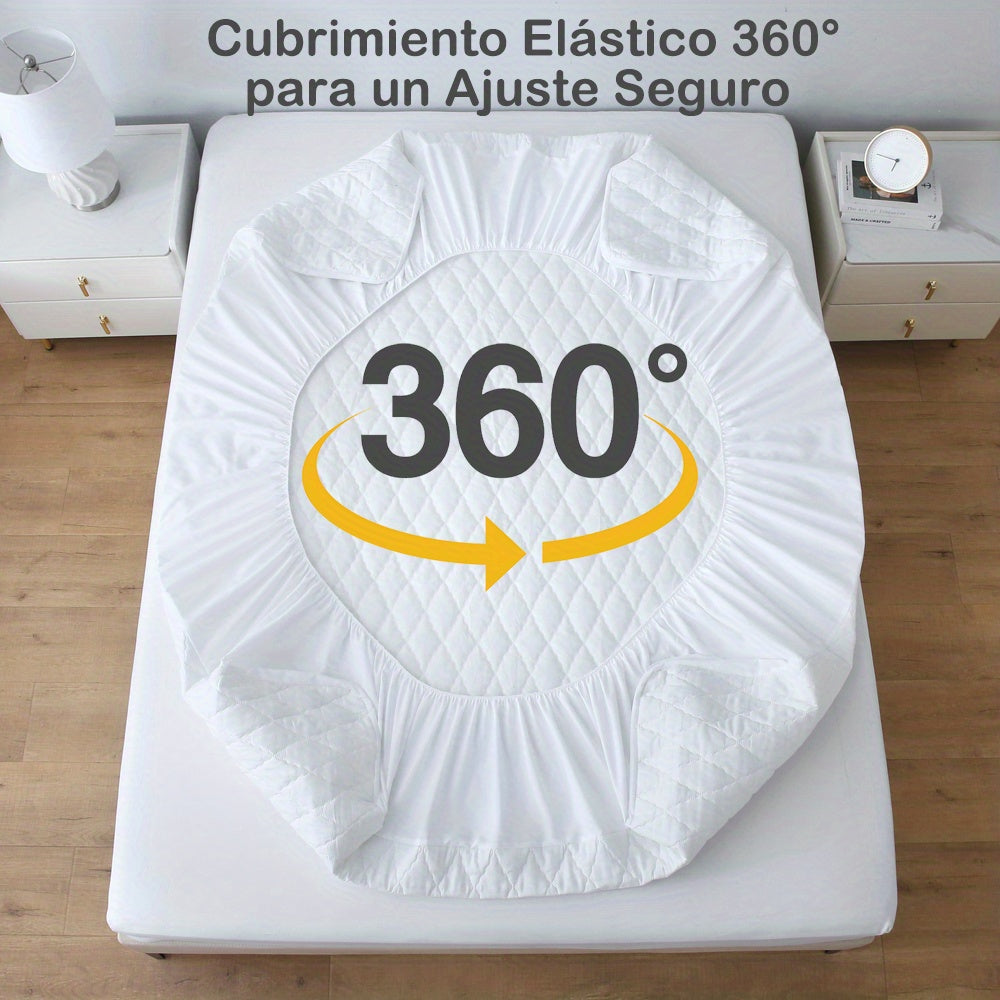 1pc Protector de Colchón Acolchado y Engrosado Impermeable - Funda de Colchón Ultra Suave y Cómoda, Adecuada para Dormitorios, Residencias, Decoración de Habitaciones, Habitaciones de Invitados y Hoteles (Excluyendo Fundas de Almohada)