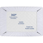 Protector de colchón acolchado extra grueso | Elástico ajustable hasta 30 cm, lavable a máquina, juego de cama liso (funda de almohada no incluida)