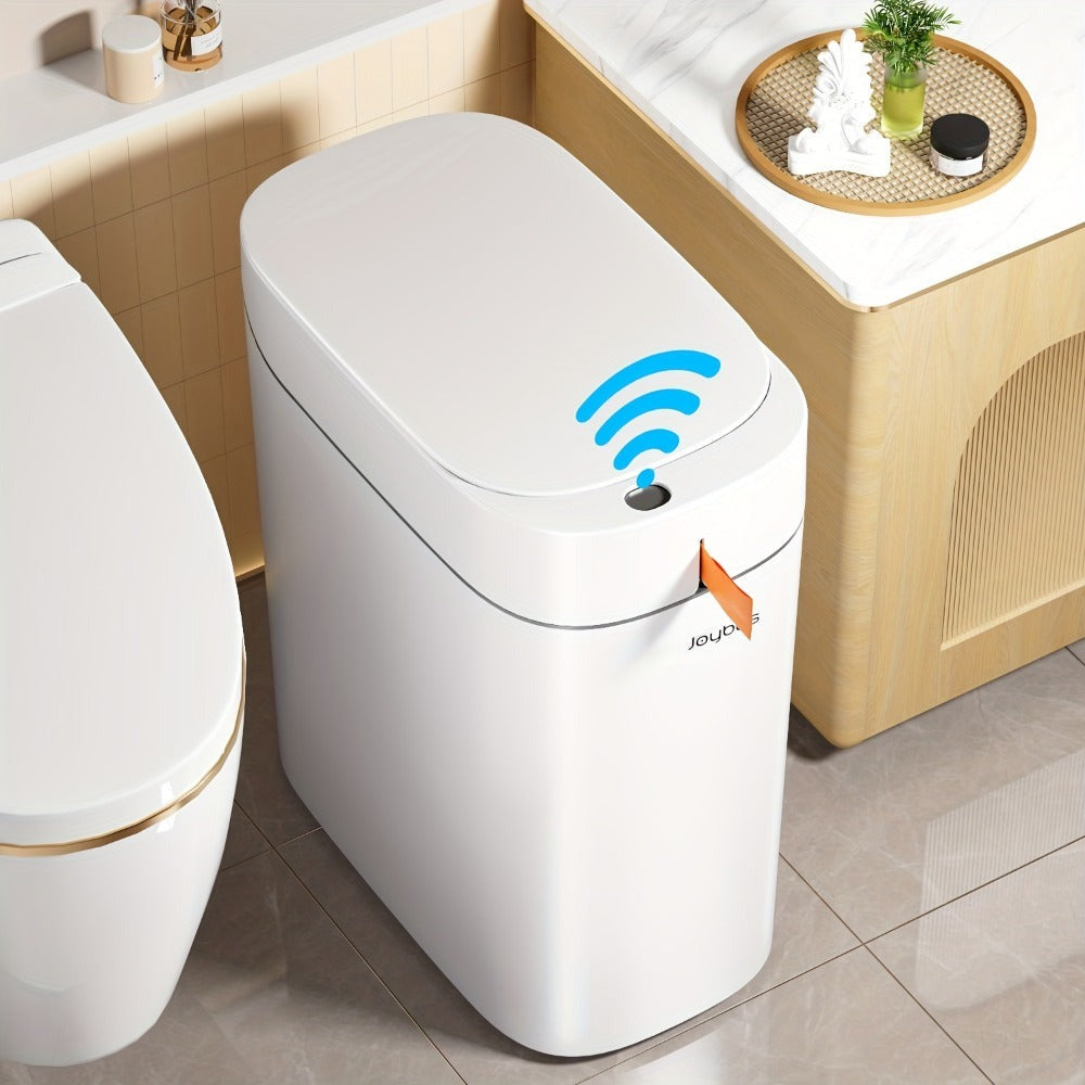 1 pieza de cubo de basura de 10 litros con sensor de movimiento y 30 bolsas para baño, papelera automática con tapa, cubo de basura delgado, cubo de basura sin contacto, pequeño cubo de basura para baño, dormitorio, oficina, cocina, autocaravana, recargab