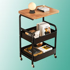 Carrito de almacenamiento para organización móvil en cocina y baño | Madera y con Ruedas