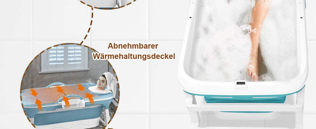 Bañera plegable portátil para adultos plegable portátil | Baño, balcón y espacios reducidos