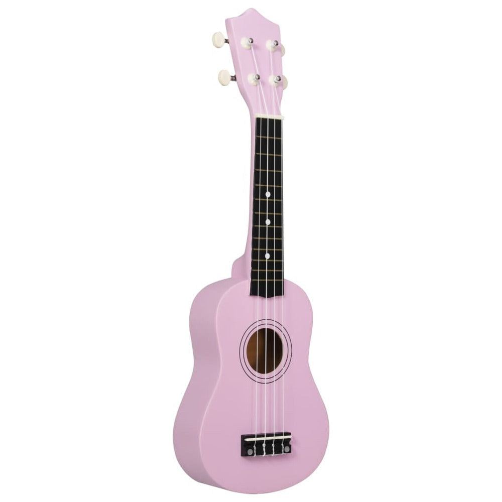 Set de Ukulele Soprano de Tilo con Bolsa y 2 Púas Escala para Instrumento Cuerda Instrumento Guitarra Hawaiana Uke Rosa 53.34 cm