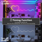 Tira de LED Neon RGB Inteligente Mejorada de Mexllex con Control por App/Control Remoto, Varios Modos, Funciones de Temporizador y Sincronización de Música para Gaming y Decoración de Habitaciones