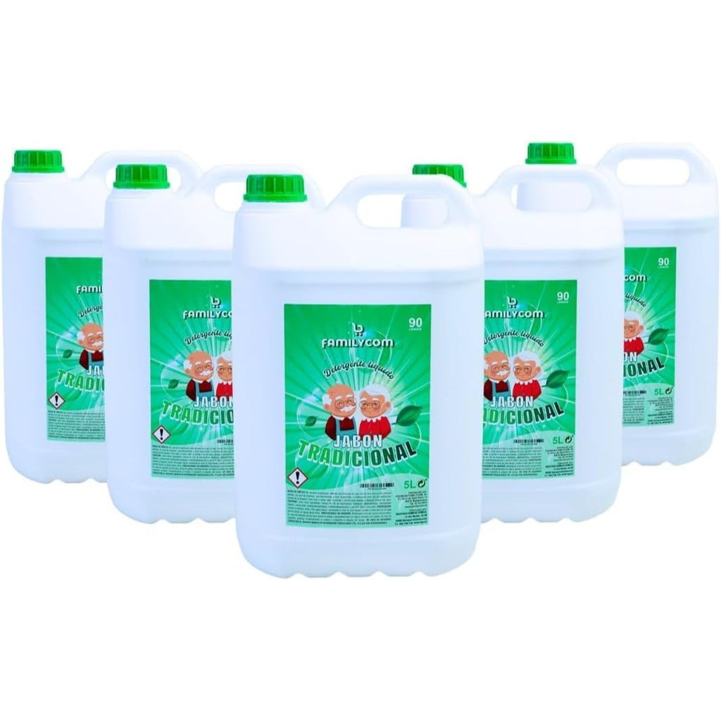 Detergente Liquido para Lavadora Profesional Marsella Tradicional 5L, Detergente para Ropa Blanca y de Color con Fórmula Concentrada, 90 lavados, Jabón Natural para una Ropa Limpia y Cuidada