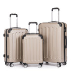 Juego de maletas familiares de tres piezas 20+24+28 pulgadas, equipaje de cabina de 20 pulgadas con ruedas universales, caja de almacenamiento para viajes de negocios, cartera ABS resistente y gran capacidad (ML-XL-set)