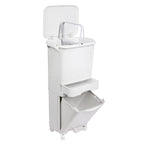 Papelera de reciclaje de clasificación selectiva con pedal. ruedas y asa de doble 38/42L