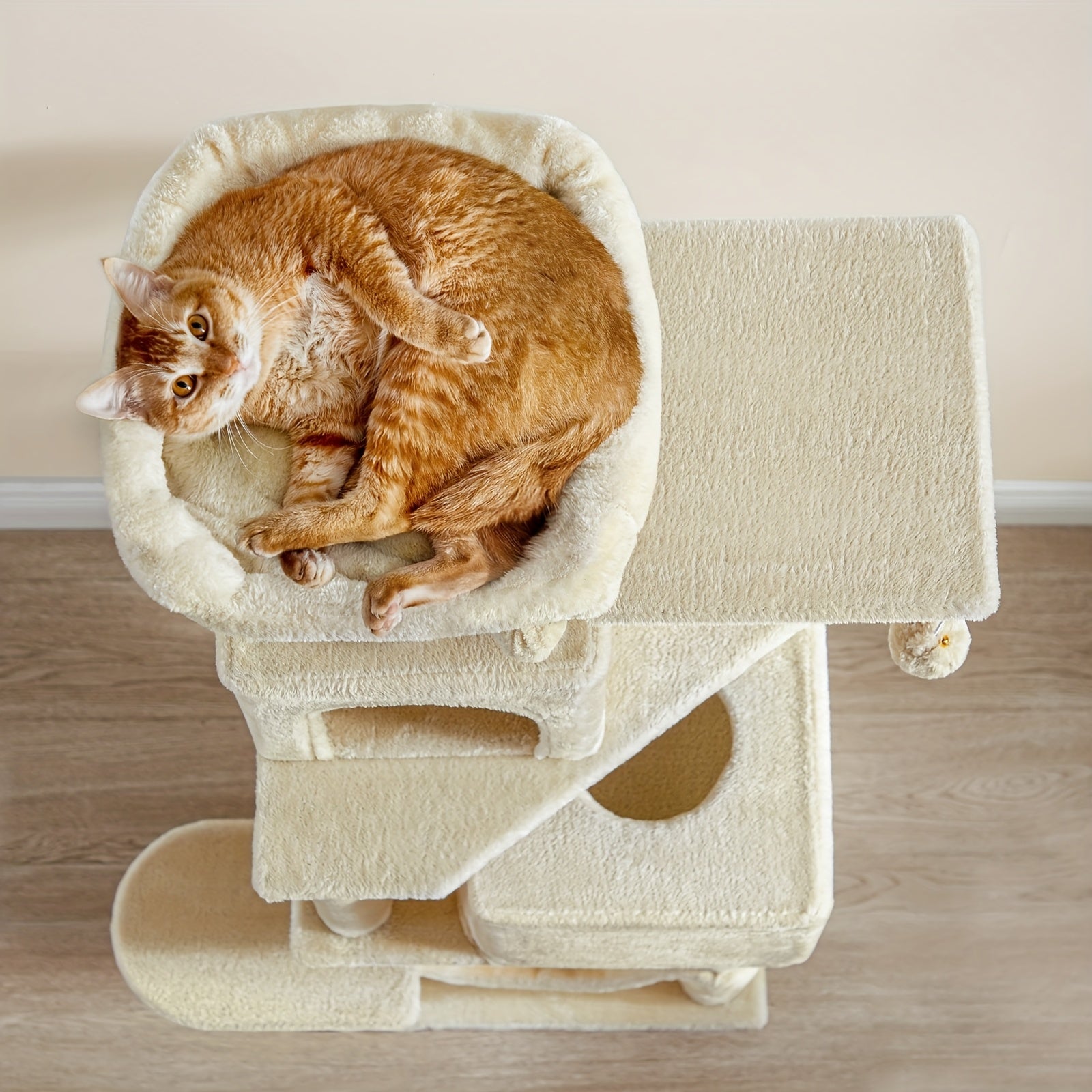 Torre rascadora para gatos 155 cm | Juego descanso y cuidado de las uñas