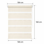 Cortina Opaca Día y Noche - BEIGE - 32 Tamaños - BOJANEK DÍA & NOCHE - No Invade la Ventana, Instalación Sin Taladrar, Regulación por Cadena, Soportes Ajustables para Diferentes Grosores de Ventana, Diseño Moderno, Protección Contra la Luz y la Privacidad