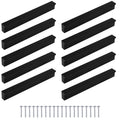 10piezas de manijas de muebles negros, tira, espaciado de agujeros 96Mm 128Mm 160Mm, manijas modernas y estéticas para armarios, cajones y puertas, ideales para cocina, baño, sala de estar - un conjunto completo con tornillos.