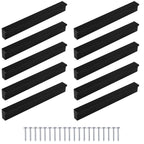10piezas de manijas de muebles negros, tira, espaciado de agujeros 96Mm 128Mm 160Mm, manijas modernas y estéticas para armarios, cajones y puertas, ideales para cocina, baño, sala de estar - un conjunto completo con tornillos.