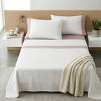 Juego de cama de 3/4 piezas apto para todas las estaciones, que incluye una sábana, una sábana ajustable y fundas de almohada. Medidas: 90 cm, 105 cm, 135 cm, 150 cm y 180 cm