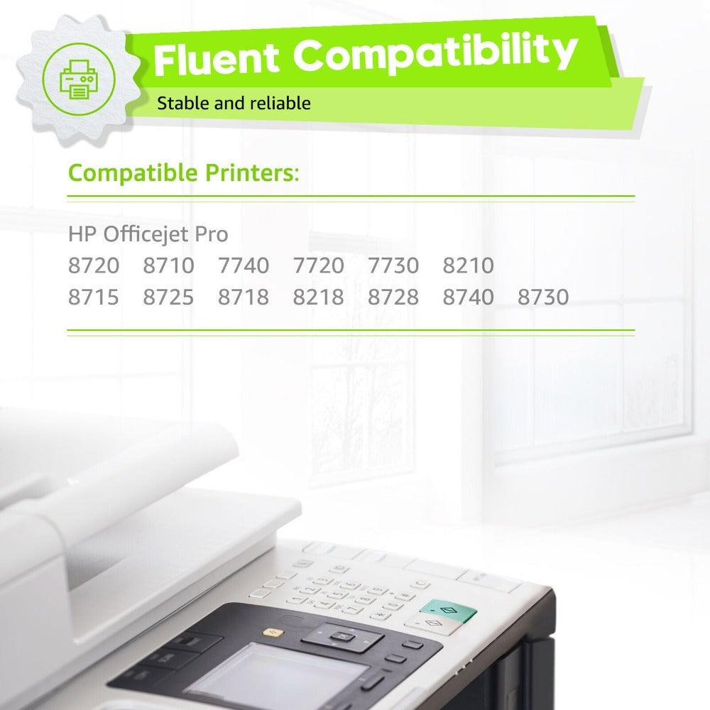 Cartuchos de tinta compatibles 953XL para impresora HP, incluye un multipack para varios modelos Officejet Pro como 7720, 7740, 8710, 8715, 8740, 8720, 8718, 7730, 8728, 8719 y 8730 (Juego de cuatro)