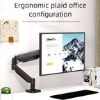 Soporte de brazo único para monitor de TV/computadora, diseño ergonómico, inclinación y rotación bidireccionales, altura ajustable, de acero, incluye 3 destornilladores portátiles.