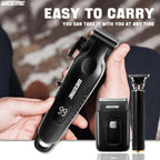 Kit de aseo eléctrico WEEME para hombre, , 3 piezas - Cortapelos + Recortador de barba + Máquina de afeitar eléctrica, carga USB, pantalla LCD de nivel de batería, ideal para peinado/afeitado/esculpir, uso en casa y viajes familiares en coche, regalo del