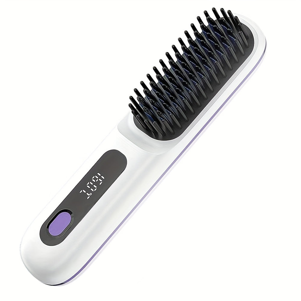 Plancha de pelo inalámbrica | Plancha de Cabello Inalámbrica, Calentamiento Rápido, Peine Alisador para Mujeres, Ligero, Puerto Tipo-C, Anti